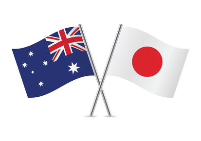 日本とオーストラリアの旗