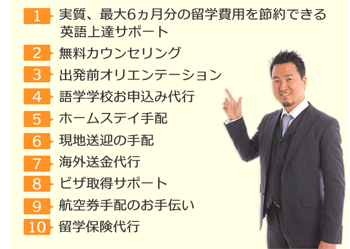 当社の10大無料サポートの内容